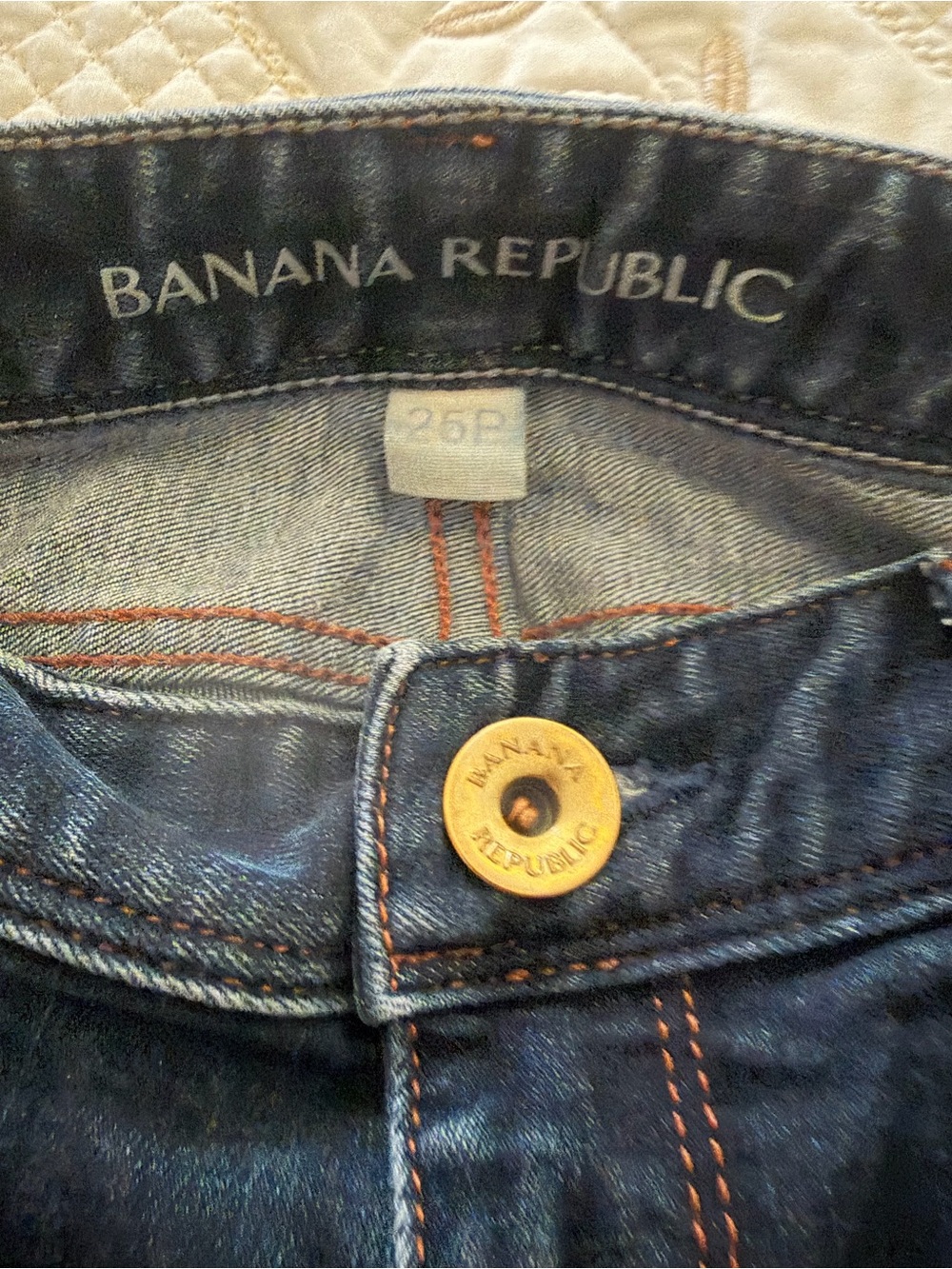 Banana Republic Indigo Denim Jeans with Orange Stitching
